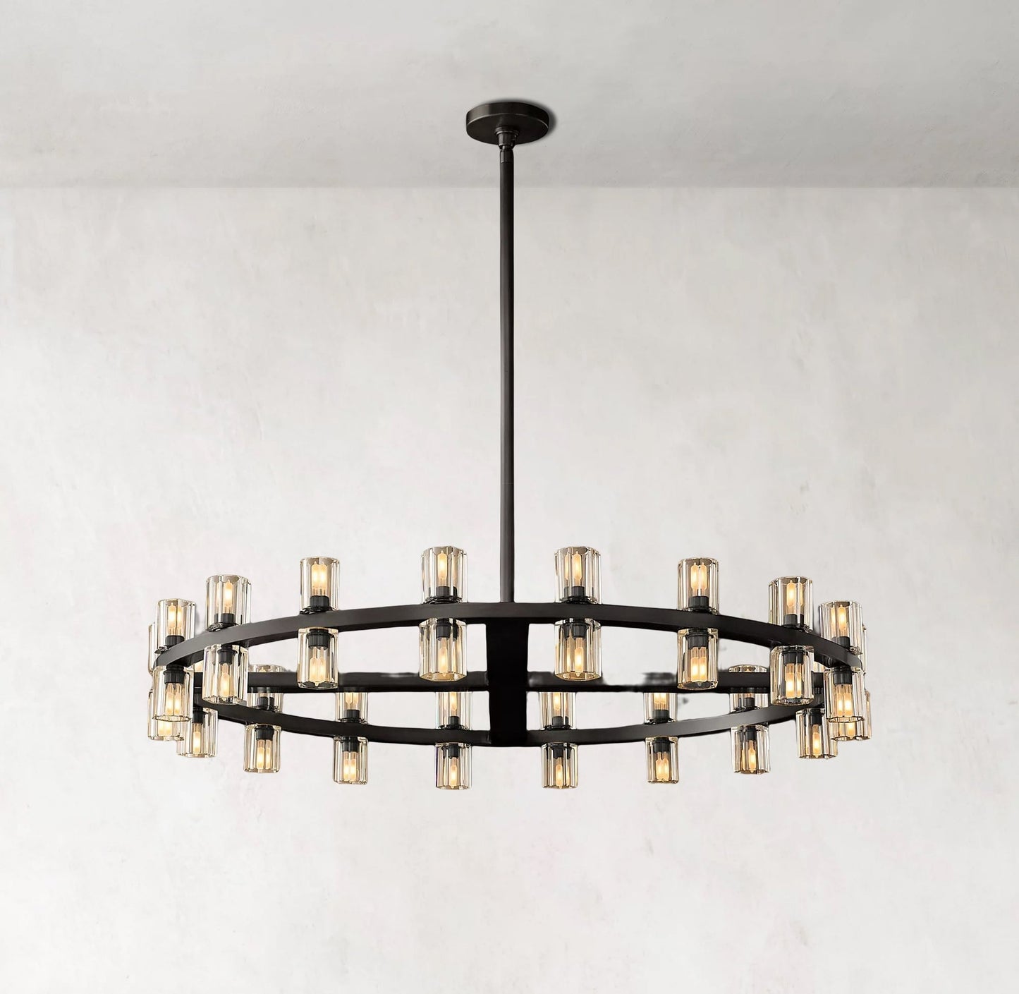 Arcachones 36" Round Crystal Chandelier - Elegant Brass Lighting Fixture